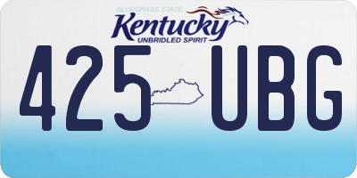 KY license plate 425UBG
