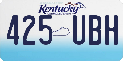 KY license plate 425UBH