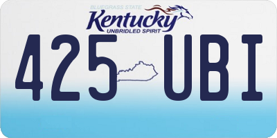 KY license plate 425UBI