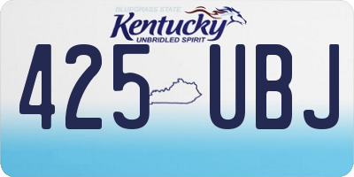 KY license plate 425UBJ