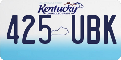 KY license plate 425UBK