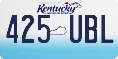 KY license plate 425UBL