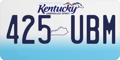 KY license plate 425UBM