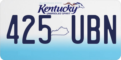 KY license plate 425UBN