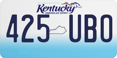 KY license plate 425UBO