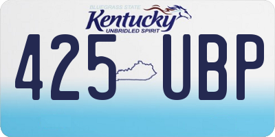 KY license plate 425UBP