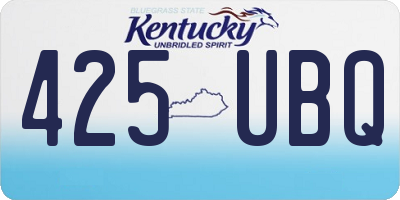 KY license plate 425UBQ