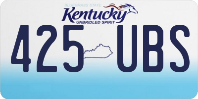 KY license plate 425UBS