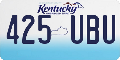KY license plate 425UBU