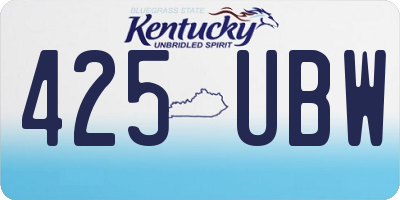 KY license plate 425UBW