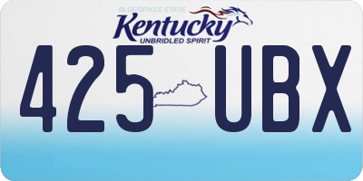 KY license plate 425UBX