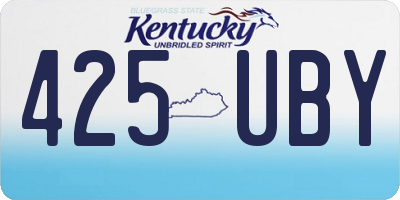 KY license plate 425UBY