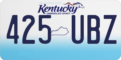KY license plate 425UBZ