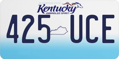 KY license plate 425UCE