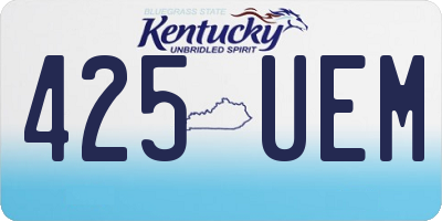 KY license plate 425UEM