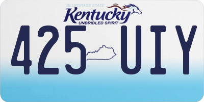 KY license plate 425UIY