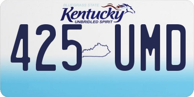 KY license plate 425UMD