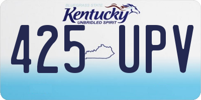 KY license plate 425UPV