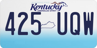 KY license plate 425UQW