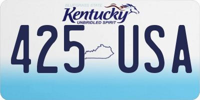 KY license plate 425USA