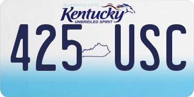KY license plate 425USC