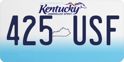 KY license plate 425USF