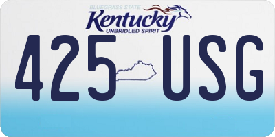 KY license plate 425USG