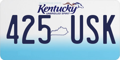 KY license plate 425USK