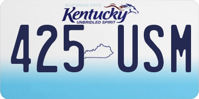 KY license plate 425USM