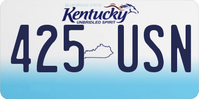KY license plate 425USN