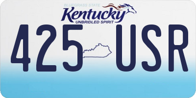 KY license plate 425USR