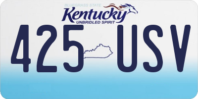 KY license plate 425USV