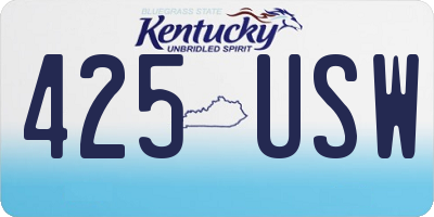 KY license plate 425USW