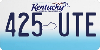 KY license plate 425UTE