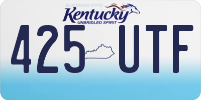 KY license plate 425UTF