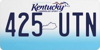 KY license plate 425UTN