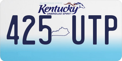 KY license plate 425UTP