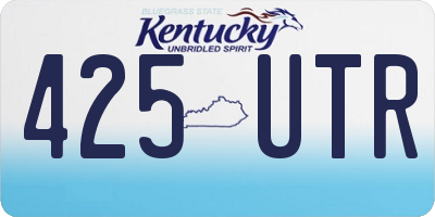 KY license plate 425UTR