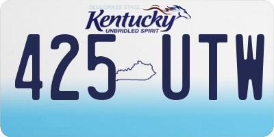 KY license plate 425UTW