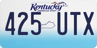 KY license plate 425UTX