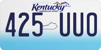 KY license plate 425UUO