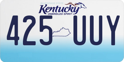KY license plate 425UUY