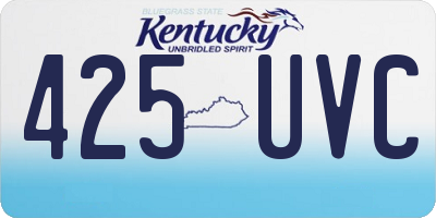 KY license plate 425UVC