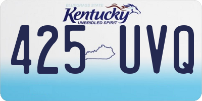 KY license plate 425UVQ