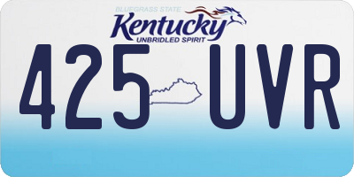 KY license plate 425UVR