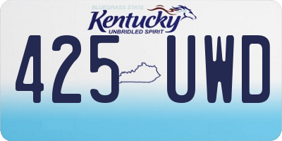 KY license plate 425UWD