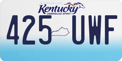 KY license plate 425UWF