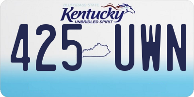KY license plate 425UWN