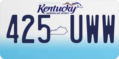 KY license plate 425UWW