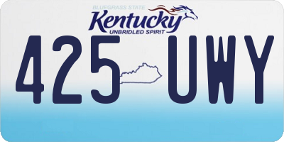 KY license plate 425UWY